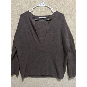 KBF Urban Research Brown Deep V Neck Sweater Size One Japanese Minimalist